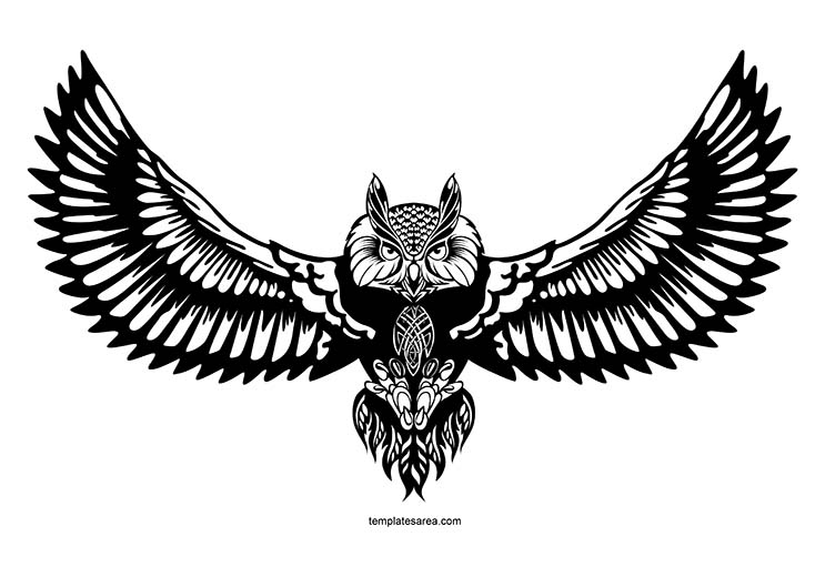 2D Owl Free DXF Art File - TemplatesArea