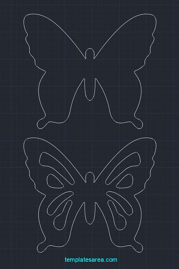 Butterfly 2D CAD Drawing DWG File