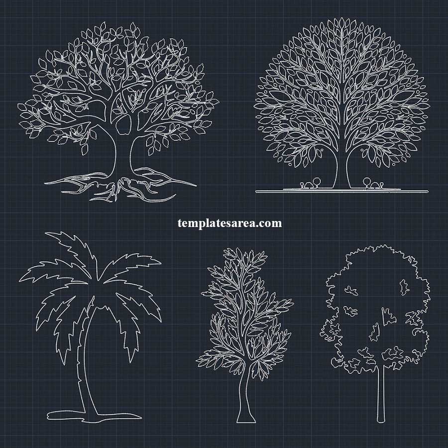 Free tree DWG CAD blocks for architects, designers & CNC crafters (Download now!)