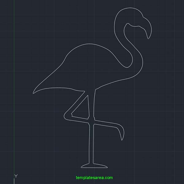 Flamingo dwg cad drawing file. Flamingo CAD block file.
