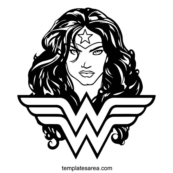 Free Download, Wonder Woman Logo Face DXF Image