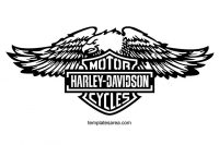 Harley Davidson DXF Logo with Eagle Wings - TemplatesArea