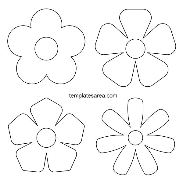 Simple Printable Flower Outline Templates for Crafts and Activities
