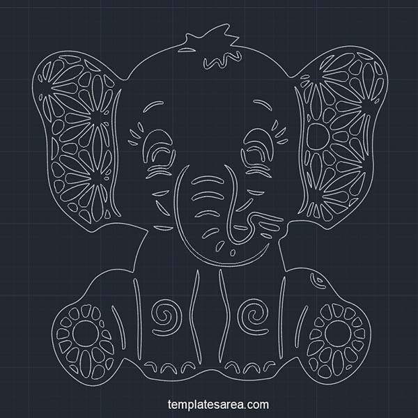 Free DWG File: Cute Baby Elephant CAD Design