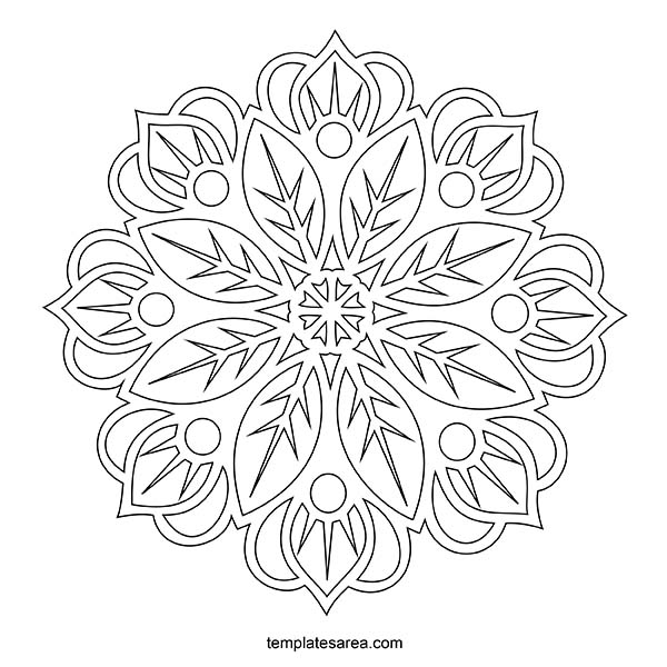 Mandala made of elegant flowers - Mandalas Adult Coloring Pages