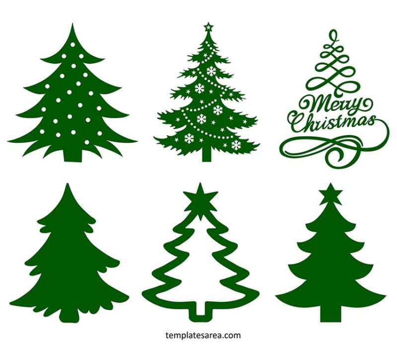 Download Free SVG Christmas Tree Vectors & Cut Files - TemplatesArea