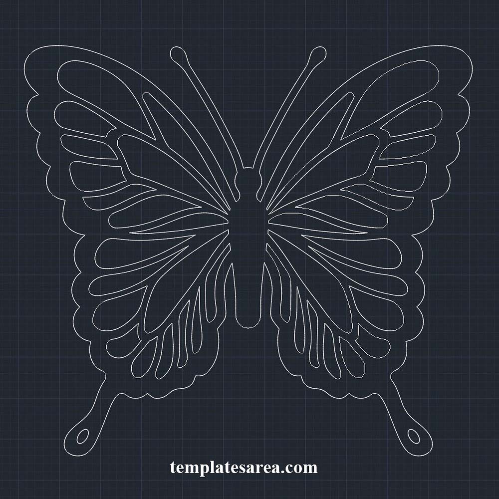 CNC butterfly cutting file: Develop wood and metal projects for wall art.