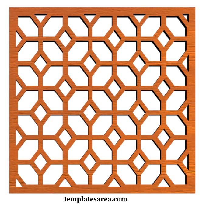 Free DXF file with decorative panel pattern for CNC laser and plasma cutting.